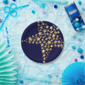 FESTIVE STARS Holiday BLUE Party Papieren Bordje (Feest)