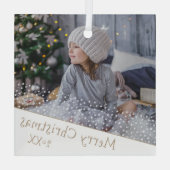 Festive Stars kerstfamilie Keepomwille Foto Glas Ornament (Achterkant)