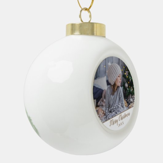 Festive Stars Kerstfeestdag - Keepomwille Foto Keramische Bal Ornament (Links)