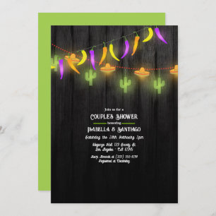 Festive String Lights Fiesta Couples Shower Kaart