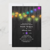 Festive String Lights Fiesta Engagement Party Kaart (Voorkant)