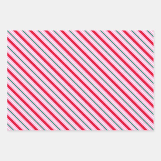 Festive Stripe-kerstinpakpapier Inpakpapier Vel (Voorkant 2)