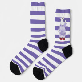 Festive Striped Holiday Polar Beer Socks Sokken