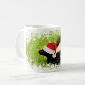 Festive Striped Skunk Kerstmis Koffiemok (Voorkant links)