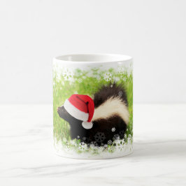 Festive Striped Skunk Kerstmis Koffiemok