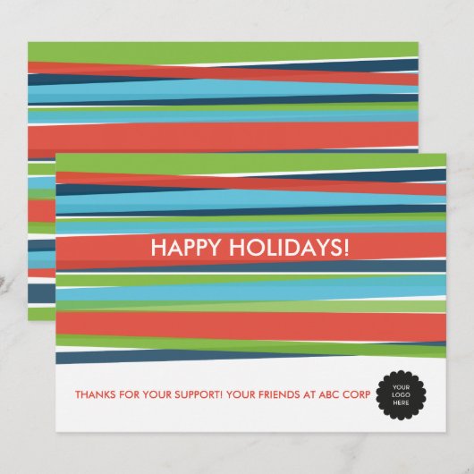 Festive Stripes Flat Kaart (Voorkant / Achterkant)