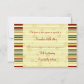 Festive Stripes Kerstbruiloft RSVP-kaarten RSVP Kaartje (Achterkant)