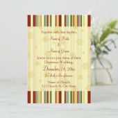 Festive Stripes Kerstbruiloft Uitnodigingskaarten Kaart (Staand voorkant)