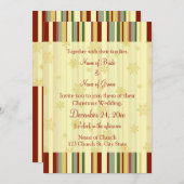 Festive Stripes Kerstbruiloft Uitnodigingskaarten Kaart (Voorkant / Achterkant)