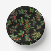 Festive  Style Holly-Black Achtergrond Papieren Kommen (Voorkant)