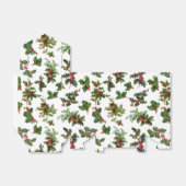 Festive  Style Holly-White Background Bedankdoosjes (Uitgevouwen)