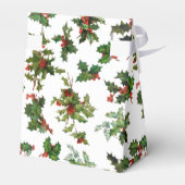 Festive  Style Holly-White Background Bedankdoosjes (Achterkant)