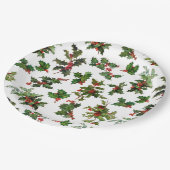 Festive Style Holly-White Background Papieren Bordje (Gekanteld)