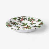 Festive Style Holly-White Background Papieren Kommen (Gebogen)