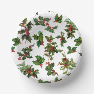 Festive  Style Holly-White Background Papieren Kommen