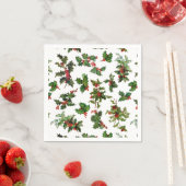Festive  Style Holly-White Background Servet (Insitu)