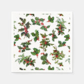 Festive  Style Holly-White Background Servet (Voorkant)