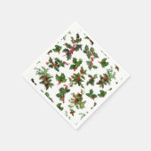 Festive  Style Holly-White Background Servet (Hoek)