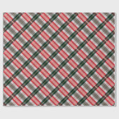 Festive Stylish Candy Cane Red Green Pset Pattern Cadeaupapier (Vlak)