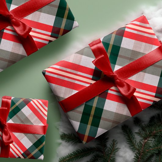 Festive Stylish Candy Cane Red Green Pset Pattern Inpakpapier Vel