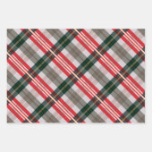 Festive Stylish Candy Cane Red Green Pset Pattern Inpakpapier Vel (Voorkant 3)