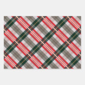 Festive Stylish Candy Cane Red Green Pset Pattern Inpakpapier Vel (Voorkant 2)