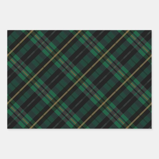 Festive Stylish Dark Forest Green Play Pattern Inpakpapier Vel (Voorkant 3)