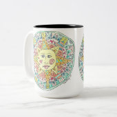 Festive Summer sun Tweekleurige Koffiemok (Voorkant links)