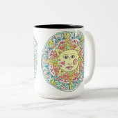 Festive Summer sun Tweekleurige Koffiemok (Voorkant rechts)