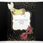 Festive Sweet 16 Masquerade Ball Drieluik Aankondiging (Binnenkant midden)