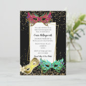 Festive Sweet 16 Masquerade Ball Kaart (Staand voorkant)