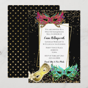 Festive Sweet 16 Masquerade Ball Kaart