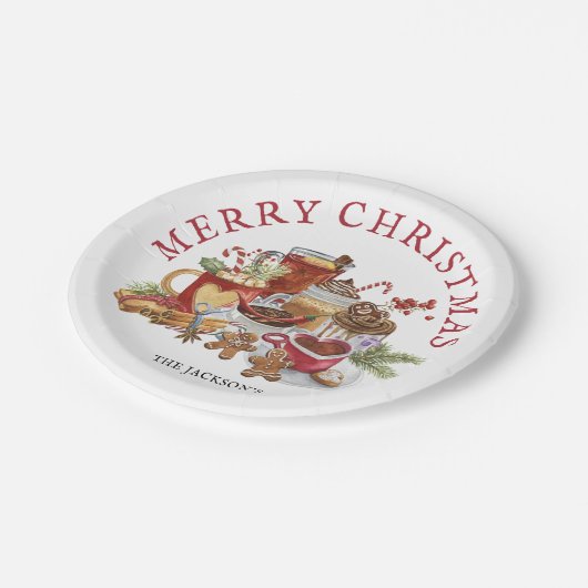 Festive Sweet Treeit Merry kerstgerei Papieren Bordje (Gekanteld)