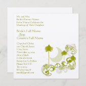 Festive Swirl Moon Tree Square Weddenschap Kaart (Voorkant / Achterkant)