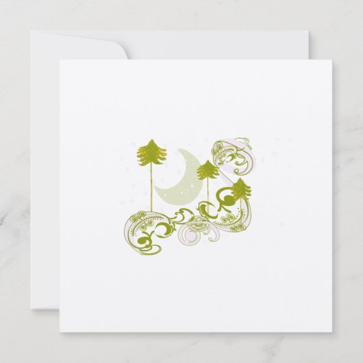 Festive Swirl Moon Tree Square Weddenschap Kaart (Achterkant)