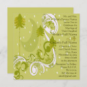 Festive Swirl Moon Tree Square Weddenschap Kaart (Voorkant / Achterkant)