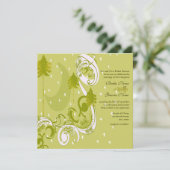 Festive Swirl Moon Tree Square Wedding Invitation Kaart (Staand voorkant)