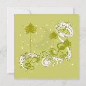 Festive Swirl Moon Tree Square Wedding Invitation Kaart (Achterkant)