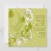 Festive Swirl Moon Tree Square Wedding Invitation Kaart (Voorkant)