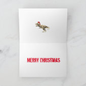 Festive T Rex Funny Kerstmis Dinosaur Irony Quote Kaart (Binnen)