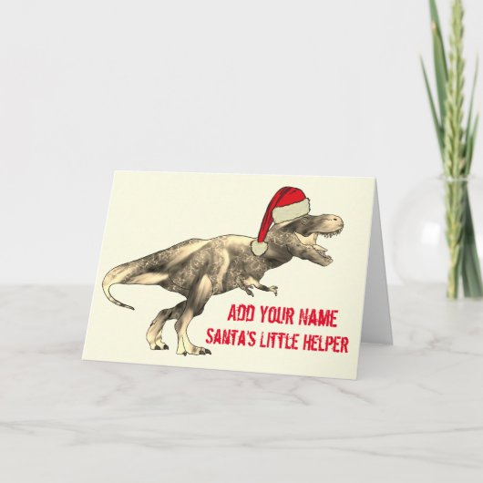 Festive T Rex Funny Kerstmis Dinosaur Irony Quote Kaart (Voorkant)