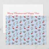 Festive Tabby Cat Christmas Pattern Feestdagenkaart (Voorkant / Achterkant)