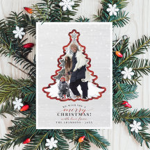 Festive Tartan Christmas Tree Frame Holiday Photo