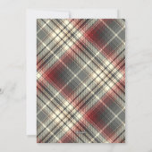 Festive Tartan Gray Red Merry-kerstfoto Feestdagenkaart (Achterkant)