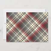 Festive Tartan Gray Red Merry-kerstfoto Feestdagenkaart (Achterkant)