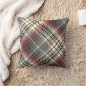 Festive Tartan Grey Red plaid patroon Kussen (Deken)