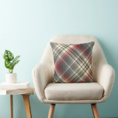 Festive Tartan Grey Red plaid patroon Kussen (Stoel)