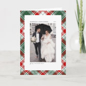 Festive Tartan Patroon met kerstfoto Feestdagen Kaart (Voorkant)
