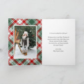 Festive Tartan Patroon met kerstfoto Feestdagen Kaart (Binnen)