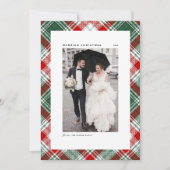 Festive Tartan Patroon met kerstfoto Feestdagenkaart (Voorkant)
